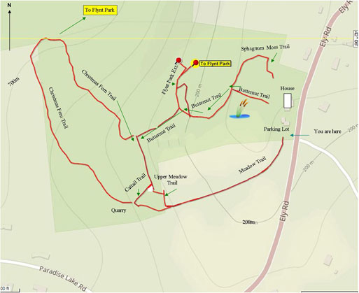 Nature Trails map for the Keep Homestead Museum