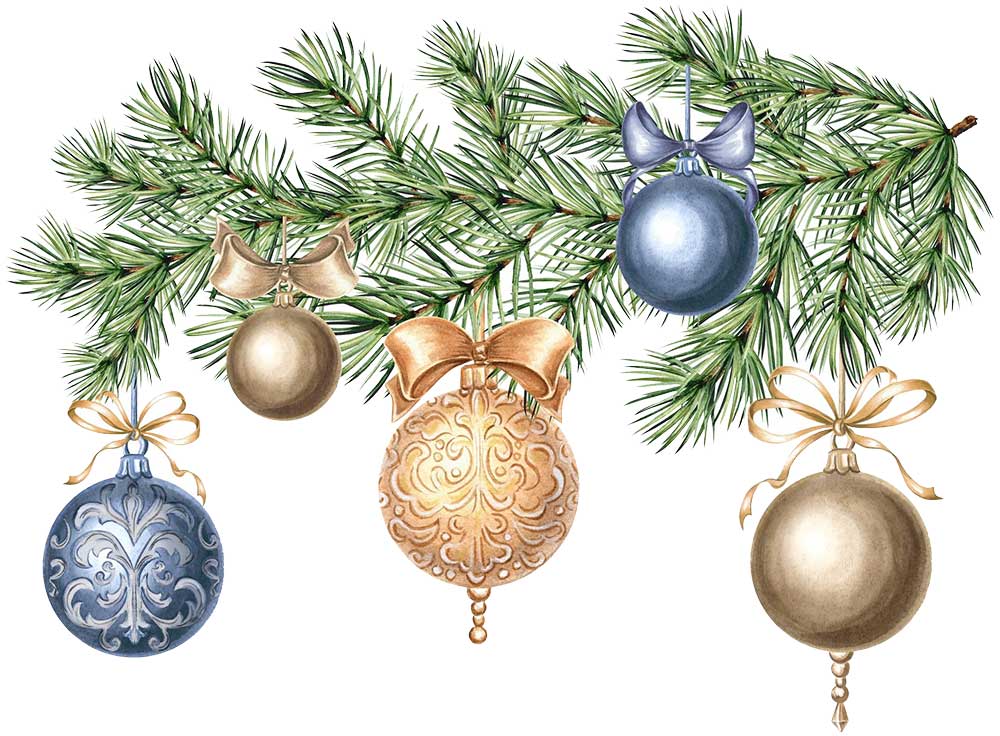 vintage christmas ornament illustration
